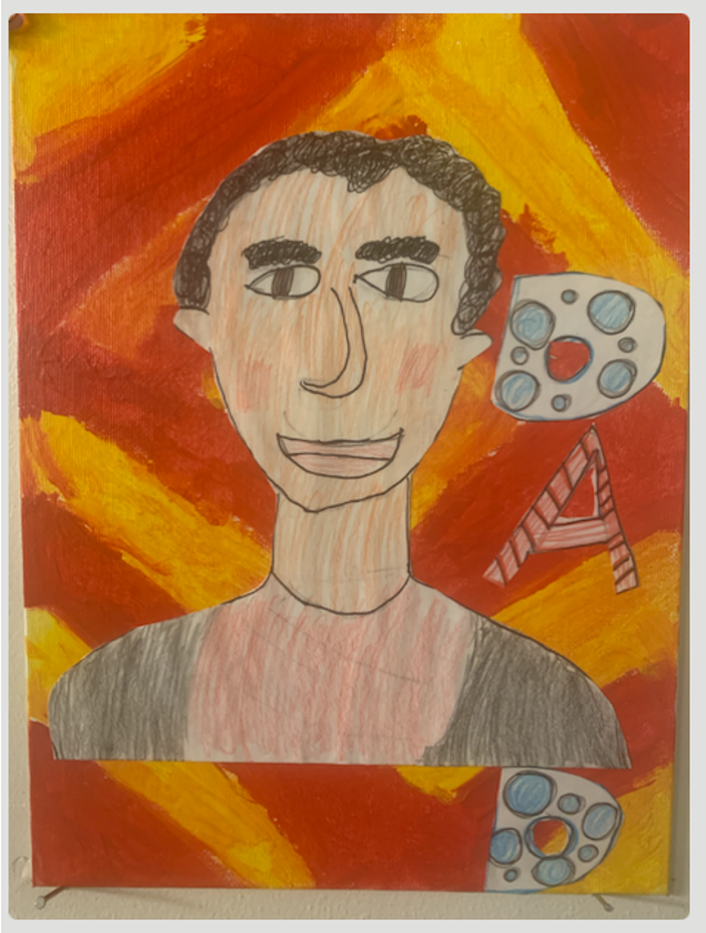 Emily Judith Mitnick surprised her Dad with bright color portrait.