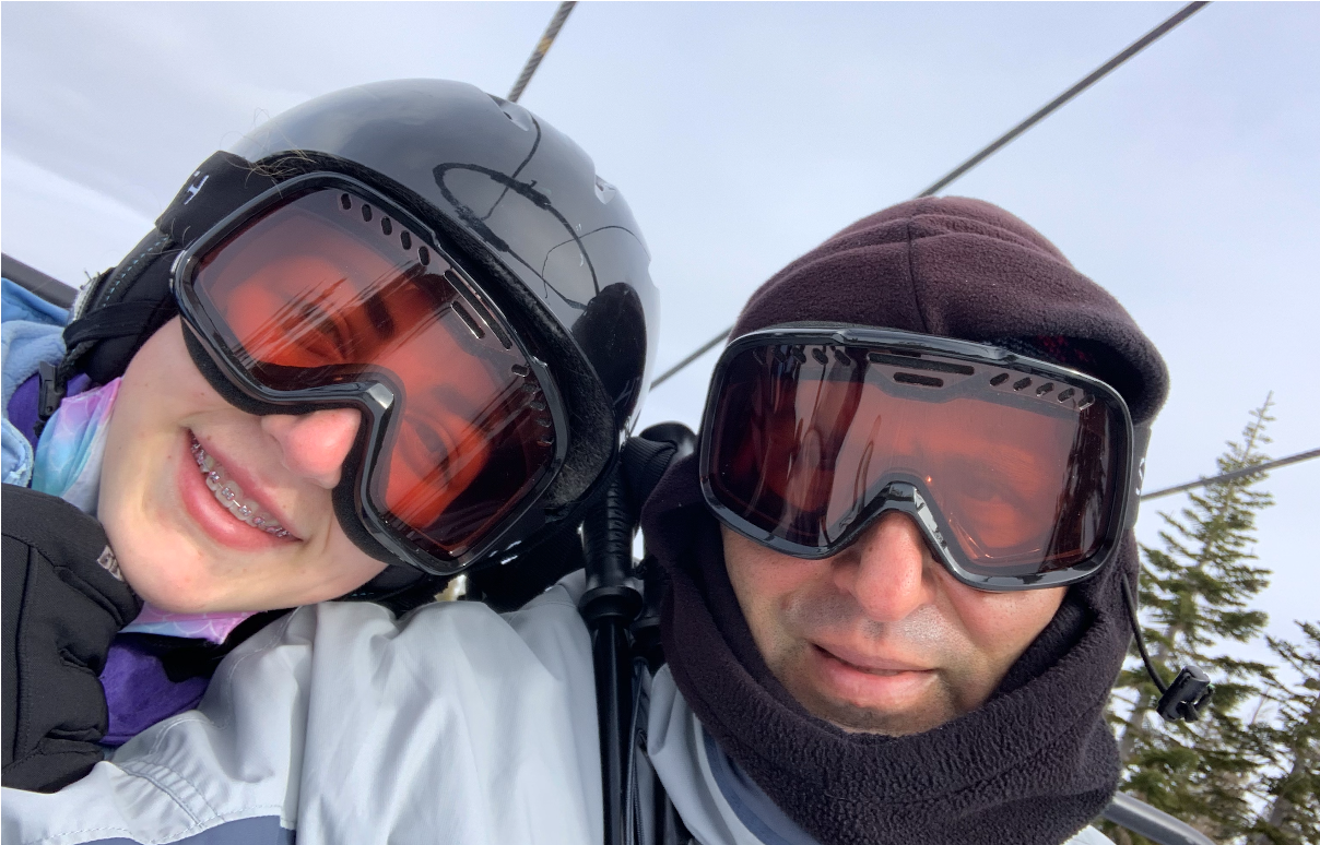 Emily Judith Mitnick on the lift on the way to the next ride